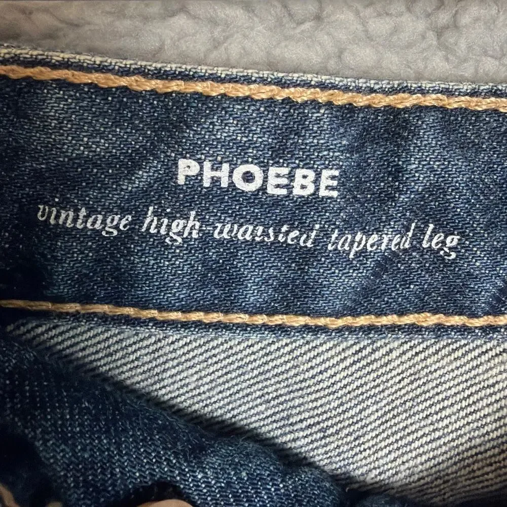 AG Phoebe Vintage High Rise Tapered Jeans 100% Cotton Medium Wash 28R Mom Jeans